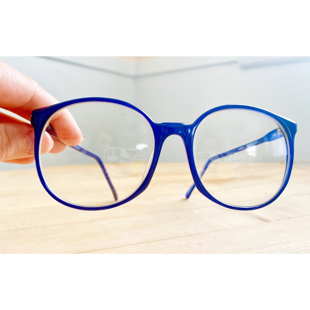 Vintage 80s Cobalt Blue Glasses